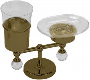 Стакан и мыльница настольные Migliore Amerida ML.AMR-60.410 BR стекло, SWAROVSKI